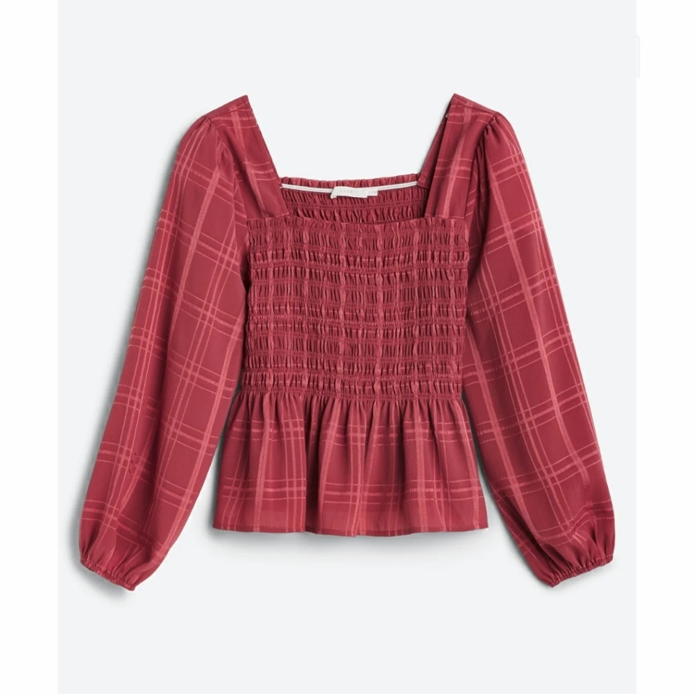 Lush Calla Smocked Peplum Blouse
